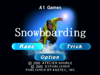 Snowboarding title screen for Playstation